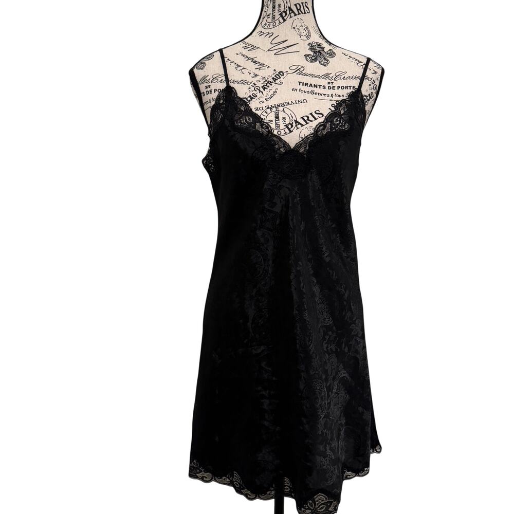 Black Strappy Nightie Babydoll Lacy Sexy No Size Tag Approx size L-XL